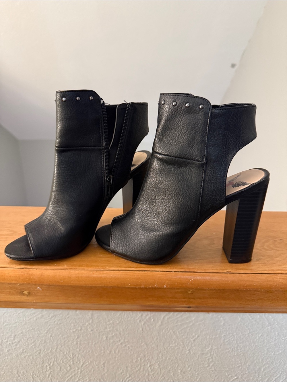 Penny Loves Kenny Black Open-Toe Cutout High Heel Booties